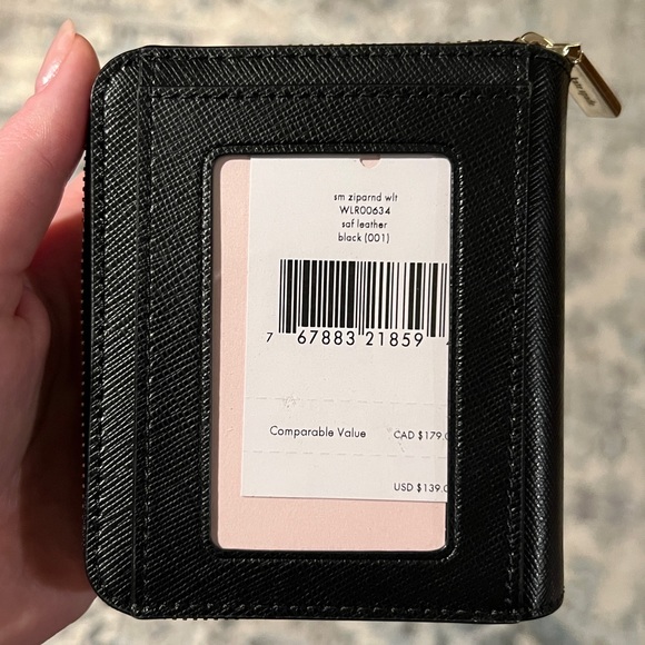 Black Kate Spade Staci Small Zip Around Wallet NWT - Picture 6 of 9